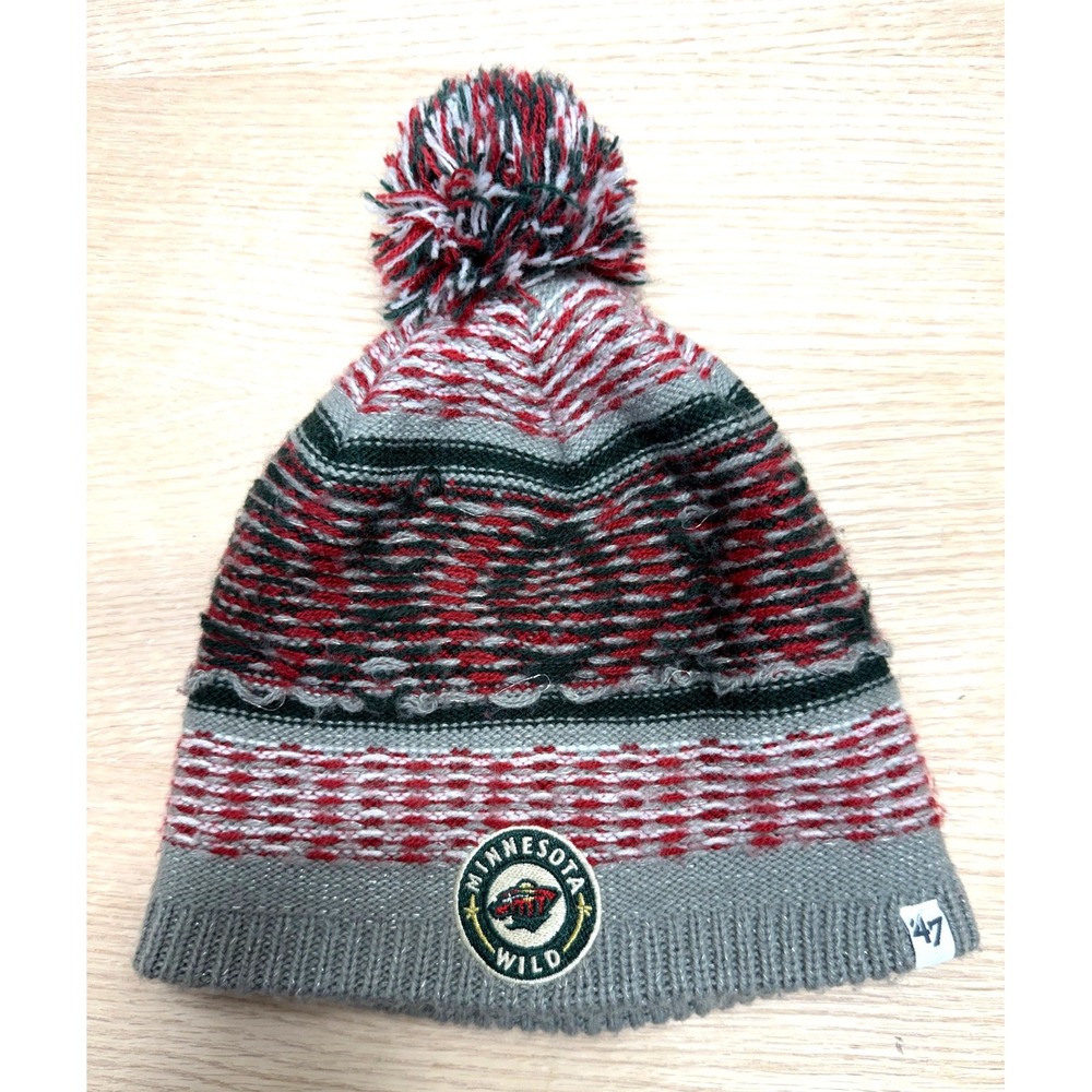 47 Brand Minnesota Wild Knit Pom Beanie Hat NHL Hockey Team Apparel